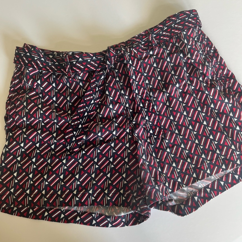 Tommy Hilfiger Plus Size Wide Shorts with signature red - blue geometrical print